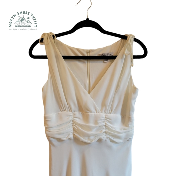 Vintage White Cocktail Dress Tie Strap - Picture 4 of 11